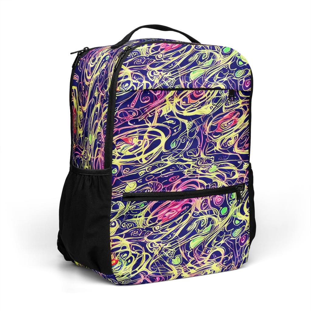 Lemon Ink Riptide on Utility Backpack — Right Front
