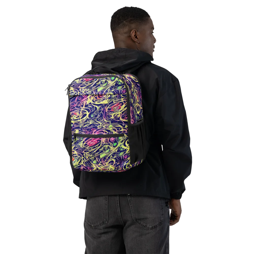 Lemon Ink Riptide on Utility Backpack — Back