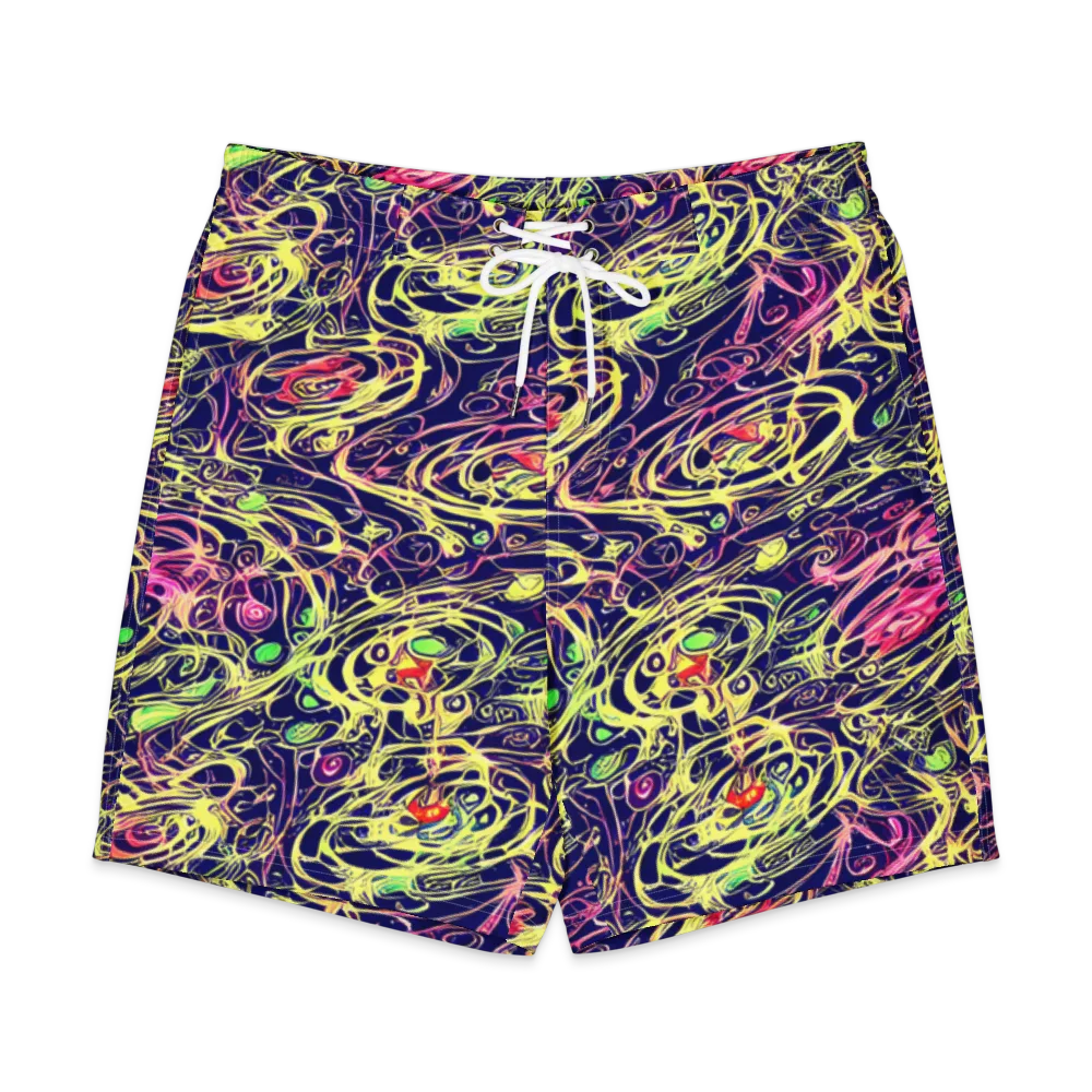 Lemon Ink Riptide on Men's Board Shorts — Front