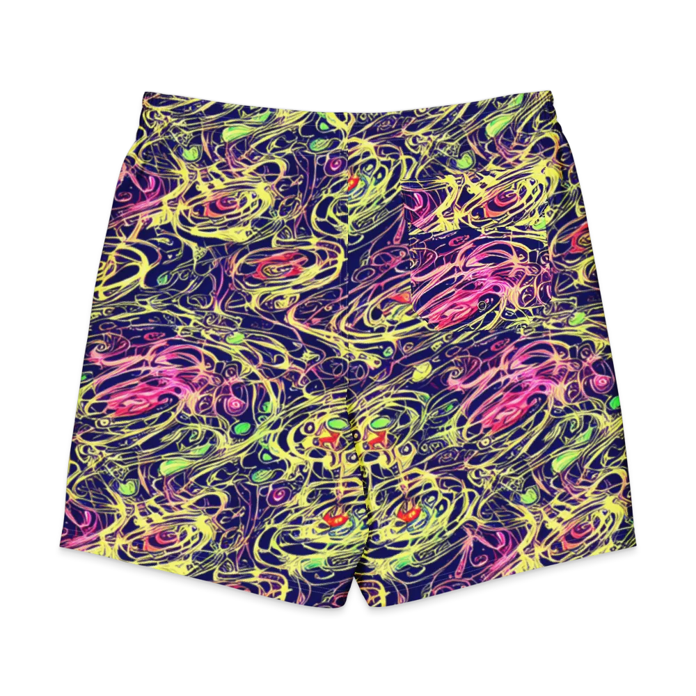 Lemon Ink Riptide on Men's Board Shorts — Back