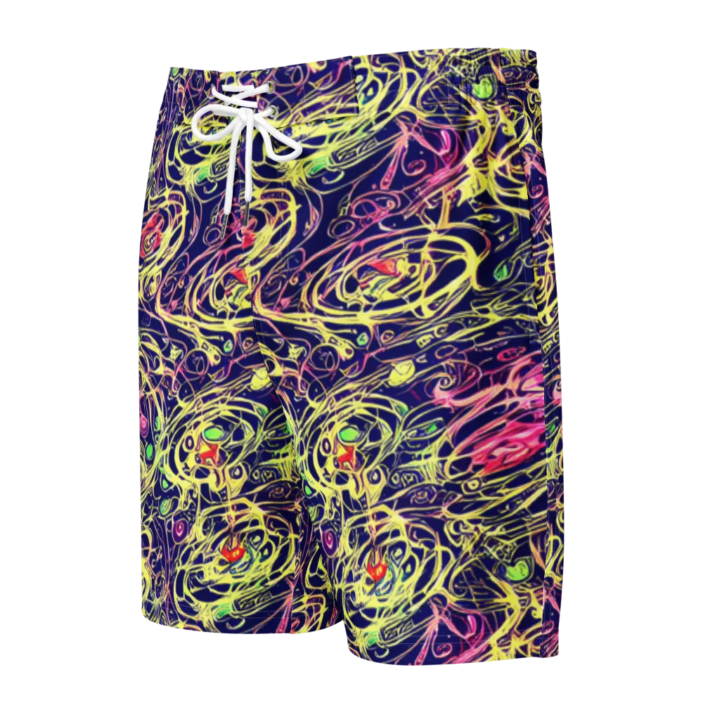 Lemon Ink Riptide on Men's Board Shorts — Front