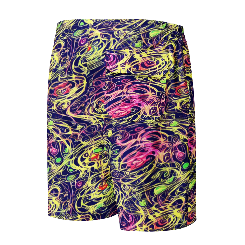 Lemon Ink Riptide on Men's Board Shorts — Back