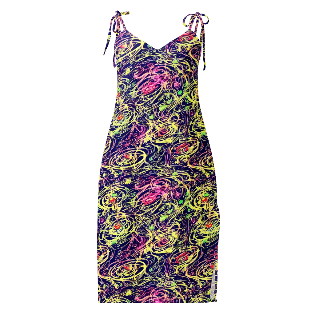 Lemon Ink Riptide on Slip Dress — Front