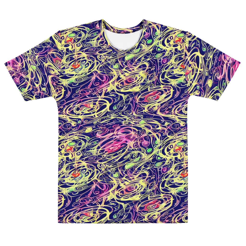 Lemon Ink Riptide on Men's Cotton Crew Neck T-Shirt — Front