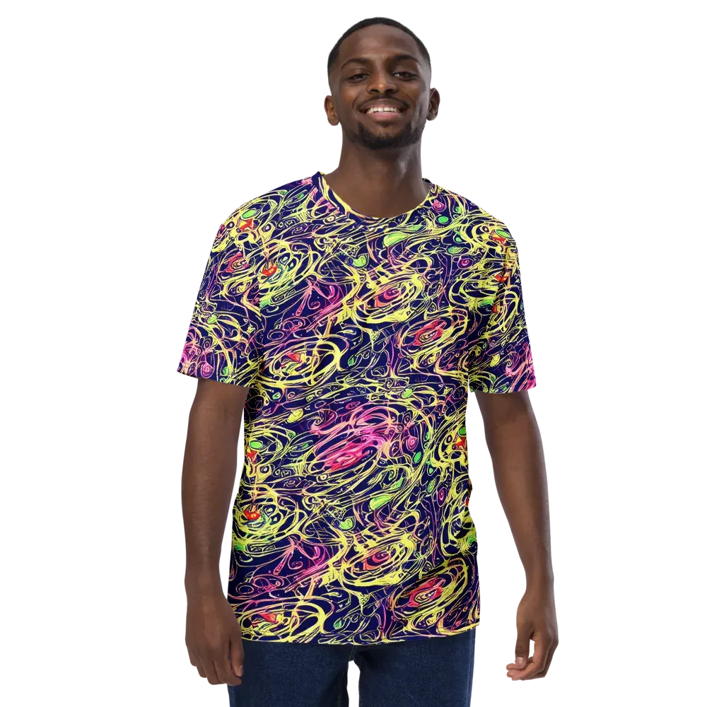 Lemon Ink Riptide on Men's Crew Neck T-Shirt — Front