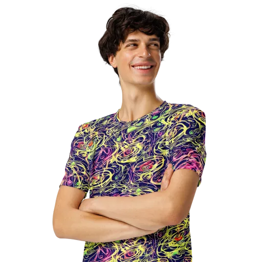 Lemon Ink Riptide on a Men's Crew Neck T-Shirt
