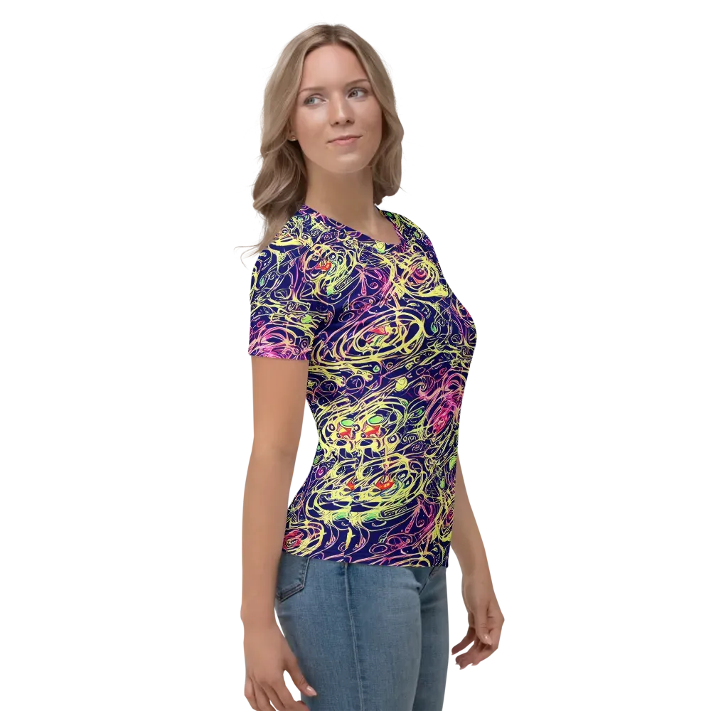 Lemon Ink Riptide on Women's Crew Neck T-Shirt — Right
