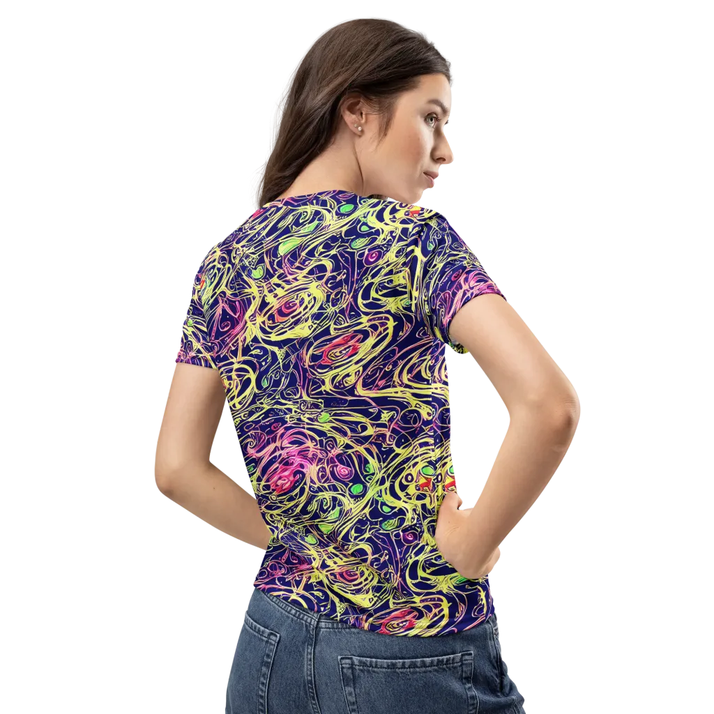 Lemon Ink Riptide on Women's Crew Neck T-Shirt — Back