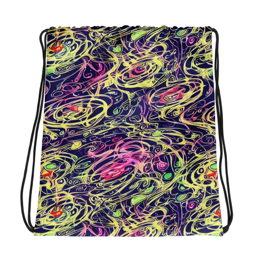 Lemon Ink Riptide on a Drawstring Bag