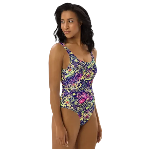Lemon Ink Riptide on a One-Piece Swimsuit