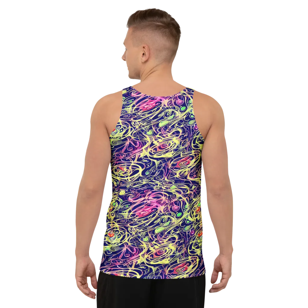 Lemon Ink Riptide on Men's Tank Top — Back