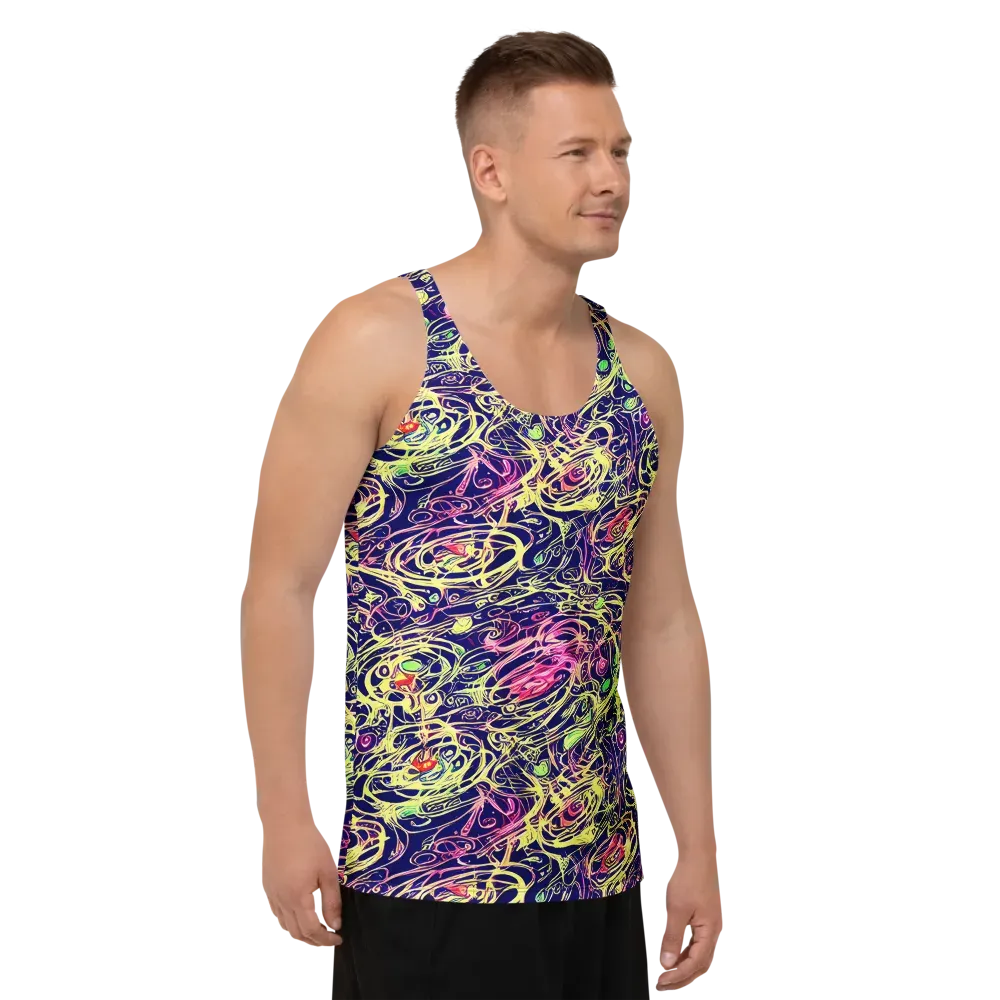 Lemon Ink Riptide on Men's Tank Top — Right Front