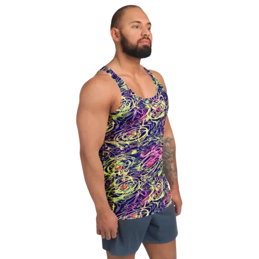 Lemon Ink Riptide on a Men's Tank Top