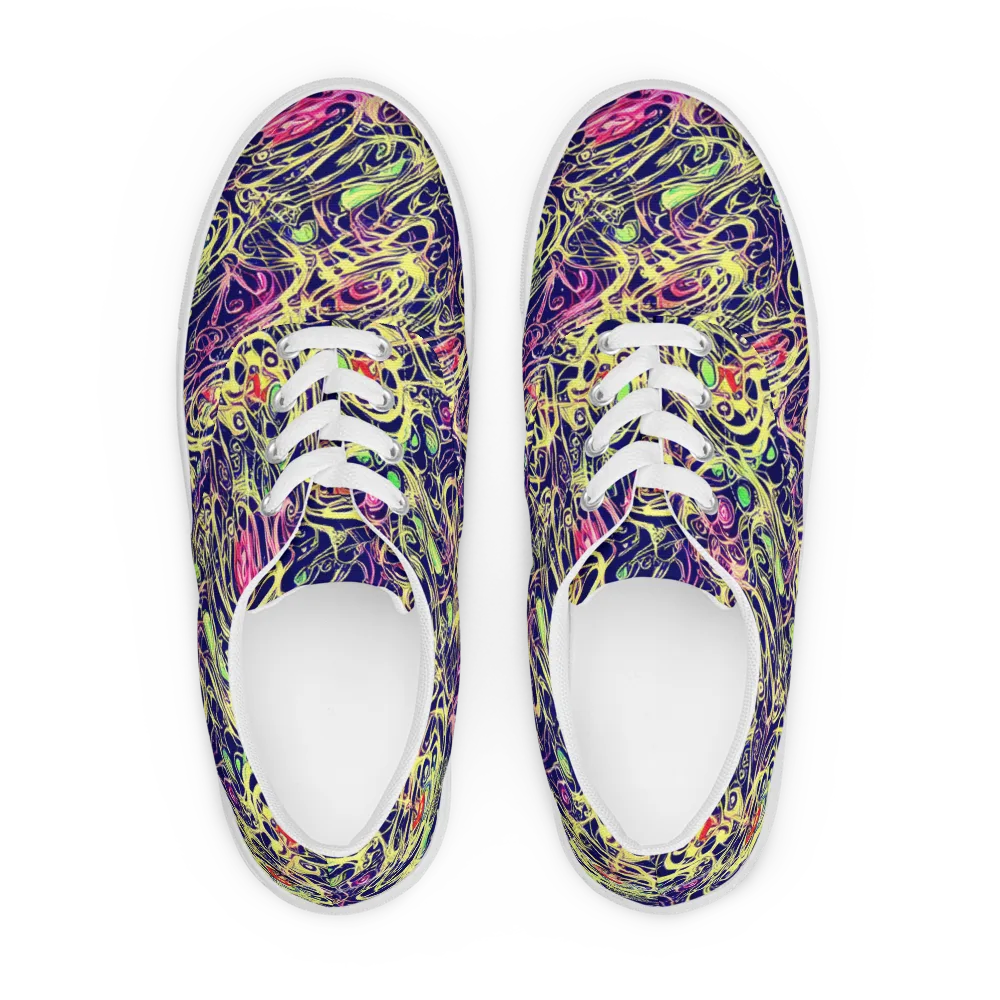 Lemon Ink Riptide on Men's Lace-Up Canvas Shoes — Front
