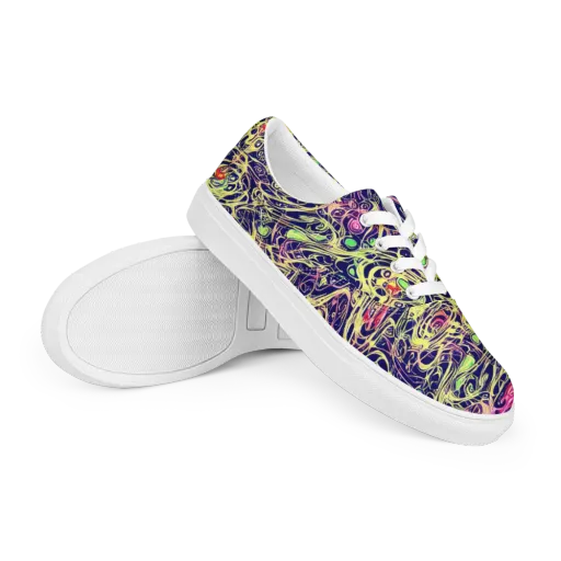 Lemon Ink Riptide on a Men's Lace-Up Canvas Shoes