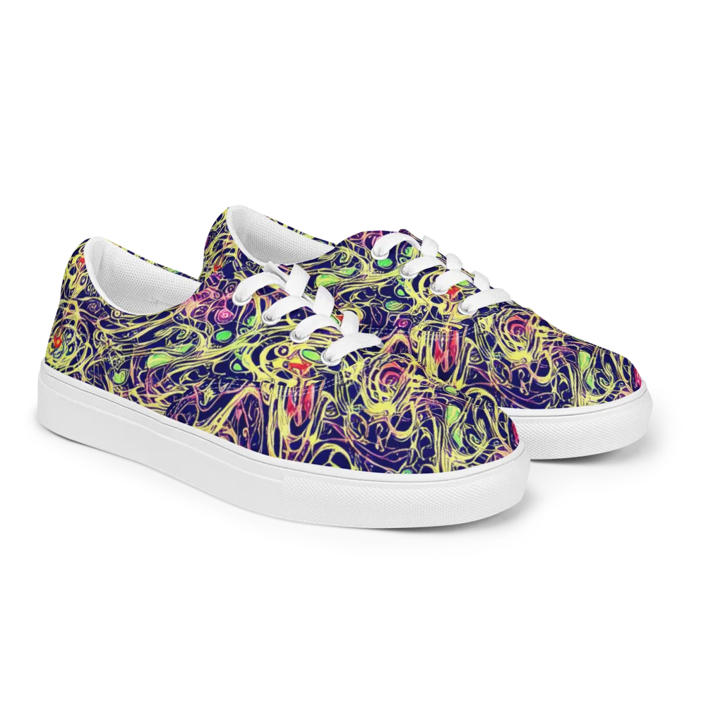Lemon Ink Riptide on Men's Lace-Up Canvas Shoes — Right Front