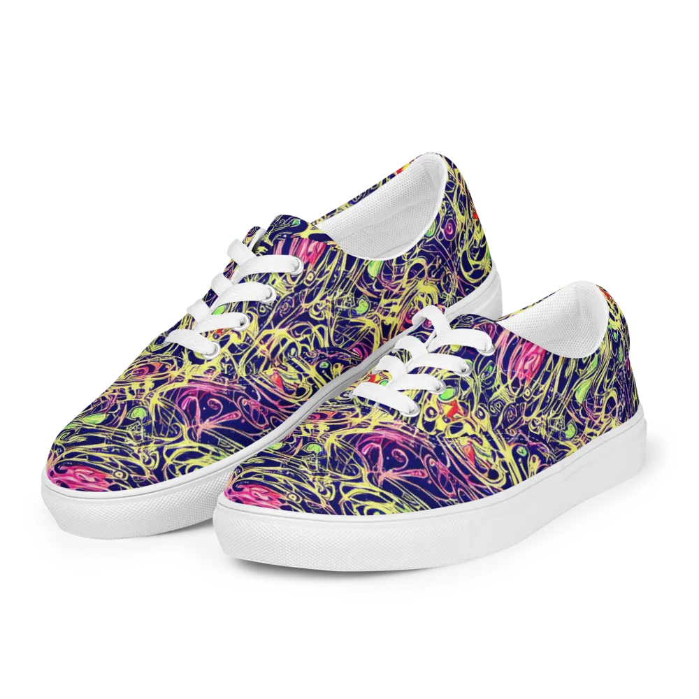 Lemon Ink Riptide on Men's Lace-Up Canvas Shoes — Left Front