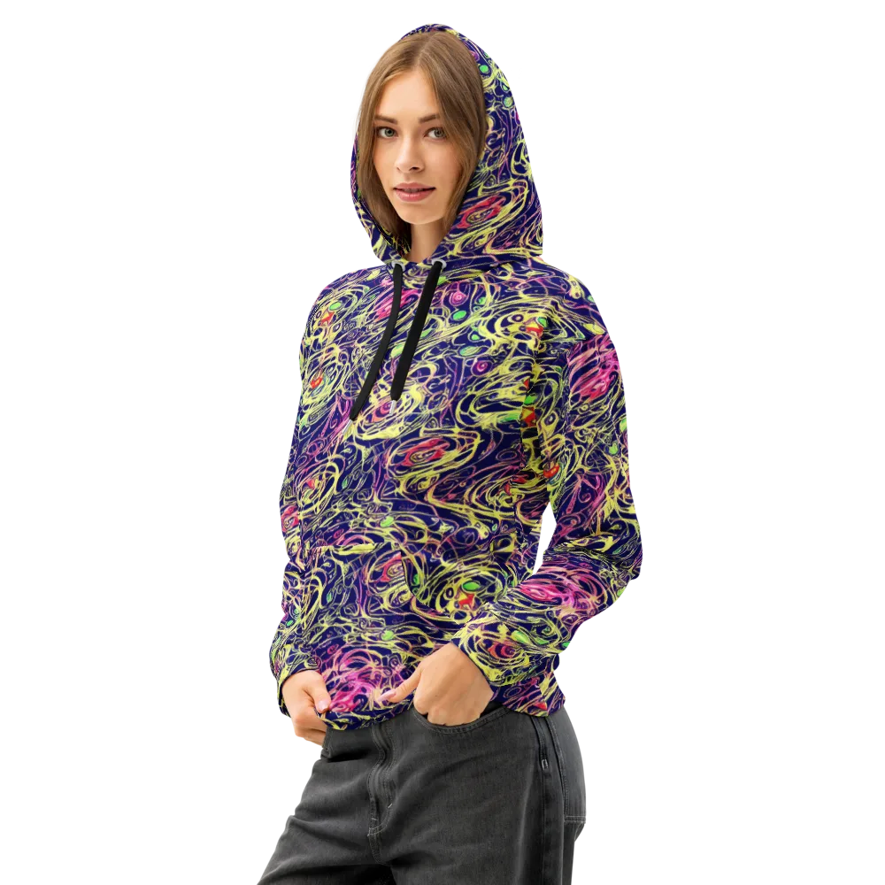Lemon Ink Riptide on Cotton Hoodie — Left Front