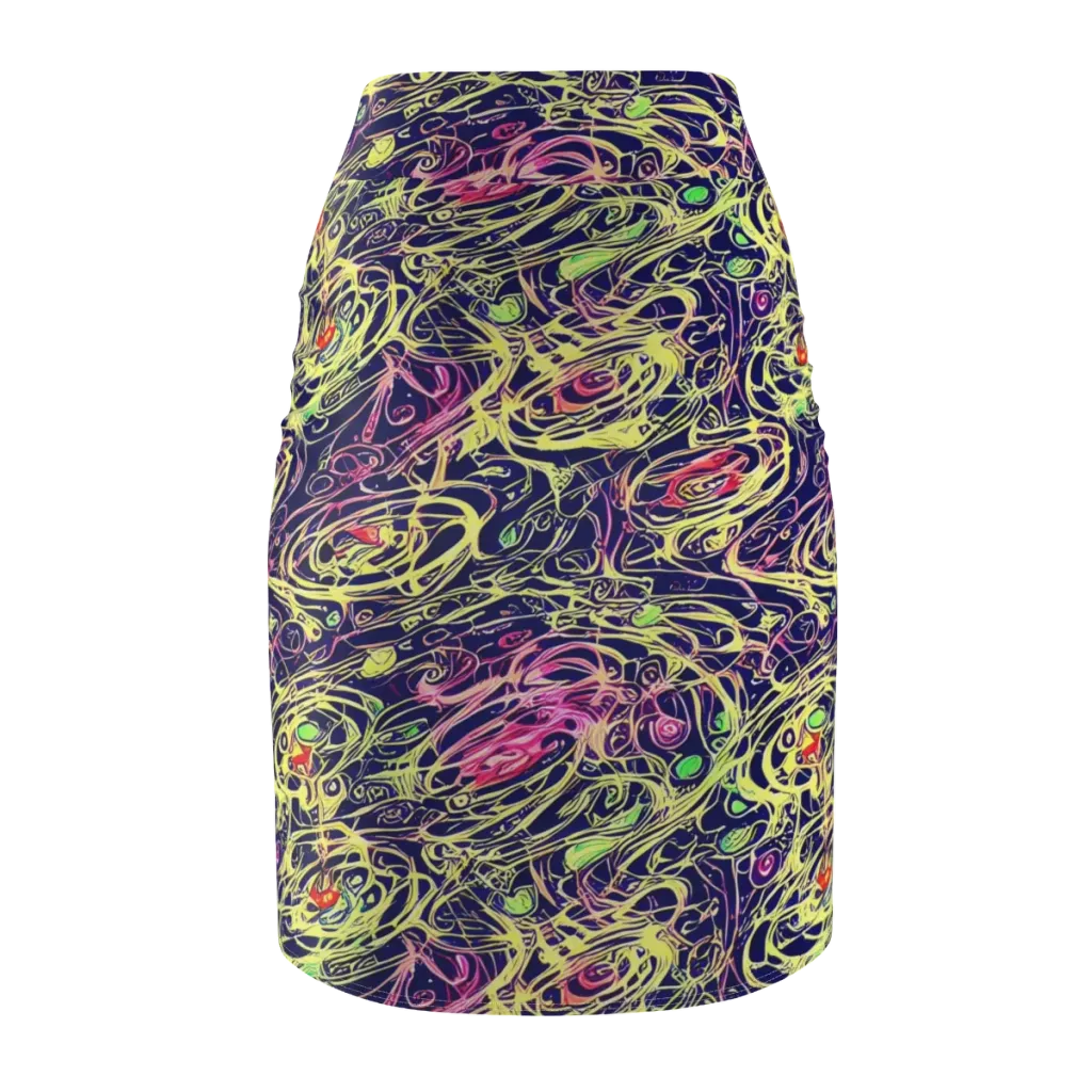 Lemon Ink Riptide on Pencil Skirt — Back
