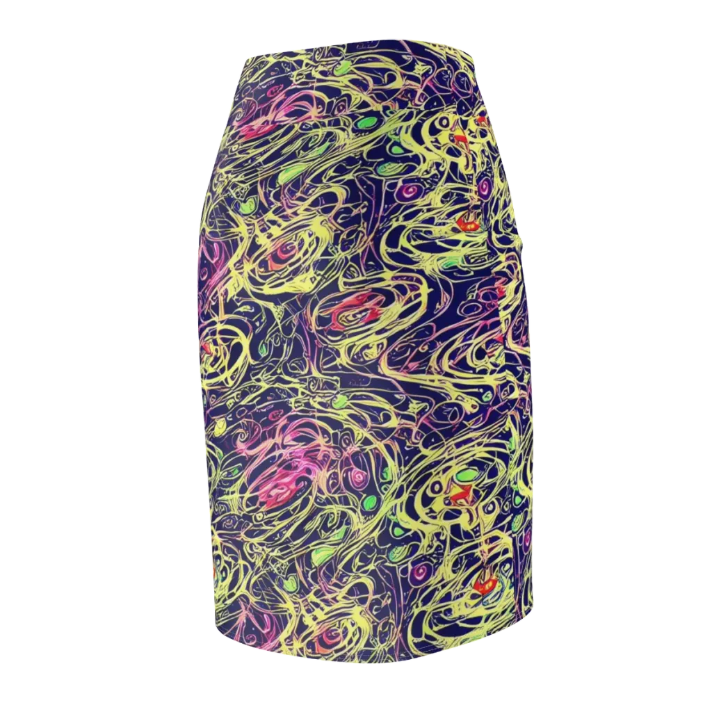 Lemon Ink Riptide on Pencil Skirt — Back Side