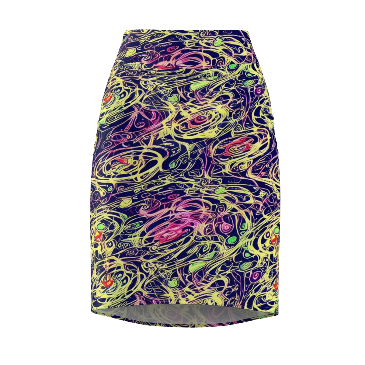 Lemon Ink Riptide on Pencil Skirt — Front