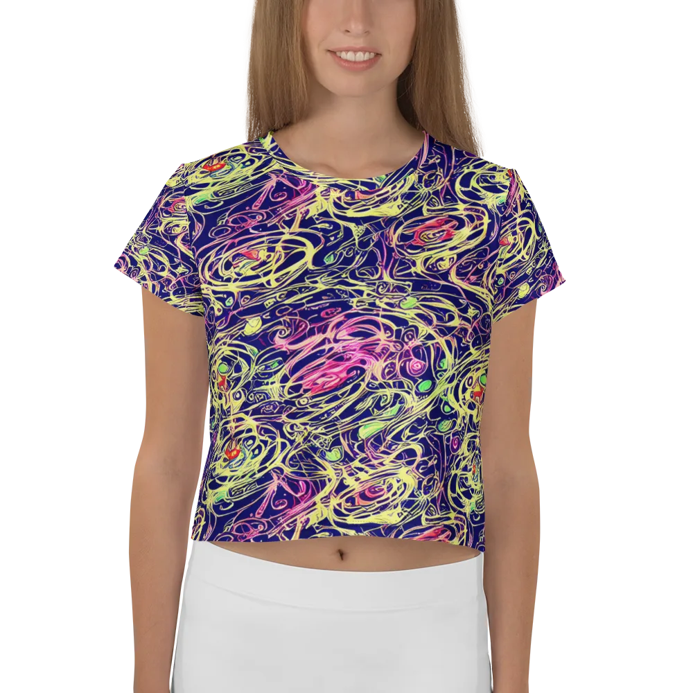 Lemon Ink Riptide on Crop Tee — Front