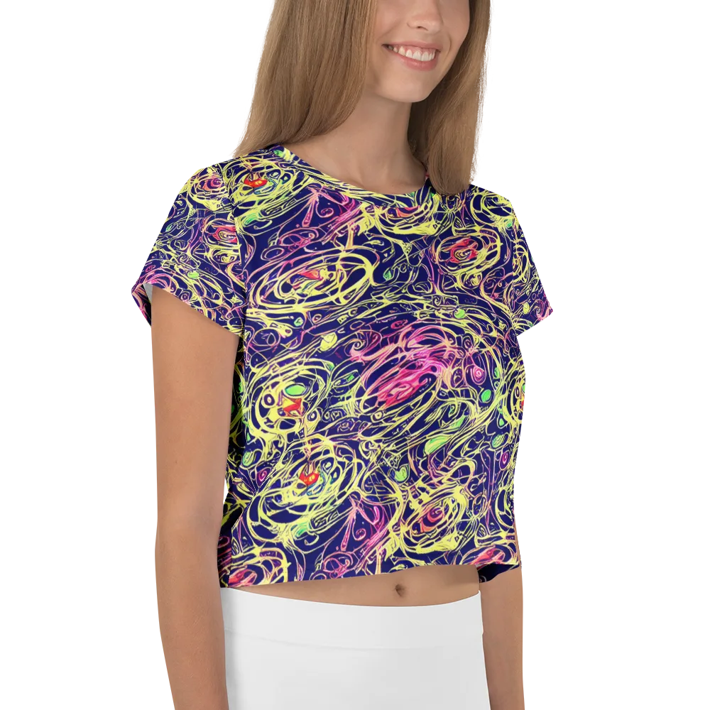 Lemon Ink Riptide on Crop Tee — Right