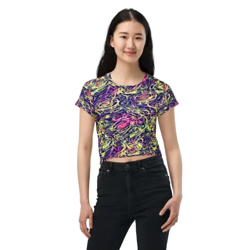 Lemon Ink Riptide on a Crop Tee