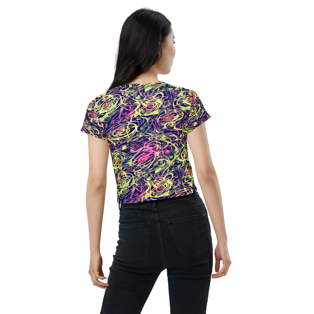 Lemon Ink Riptide on Crop Tee — Back