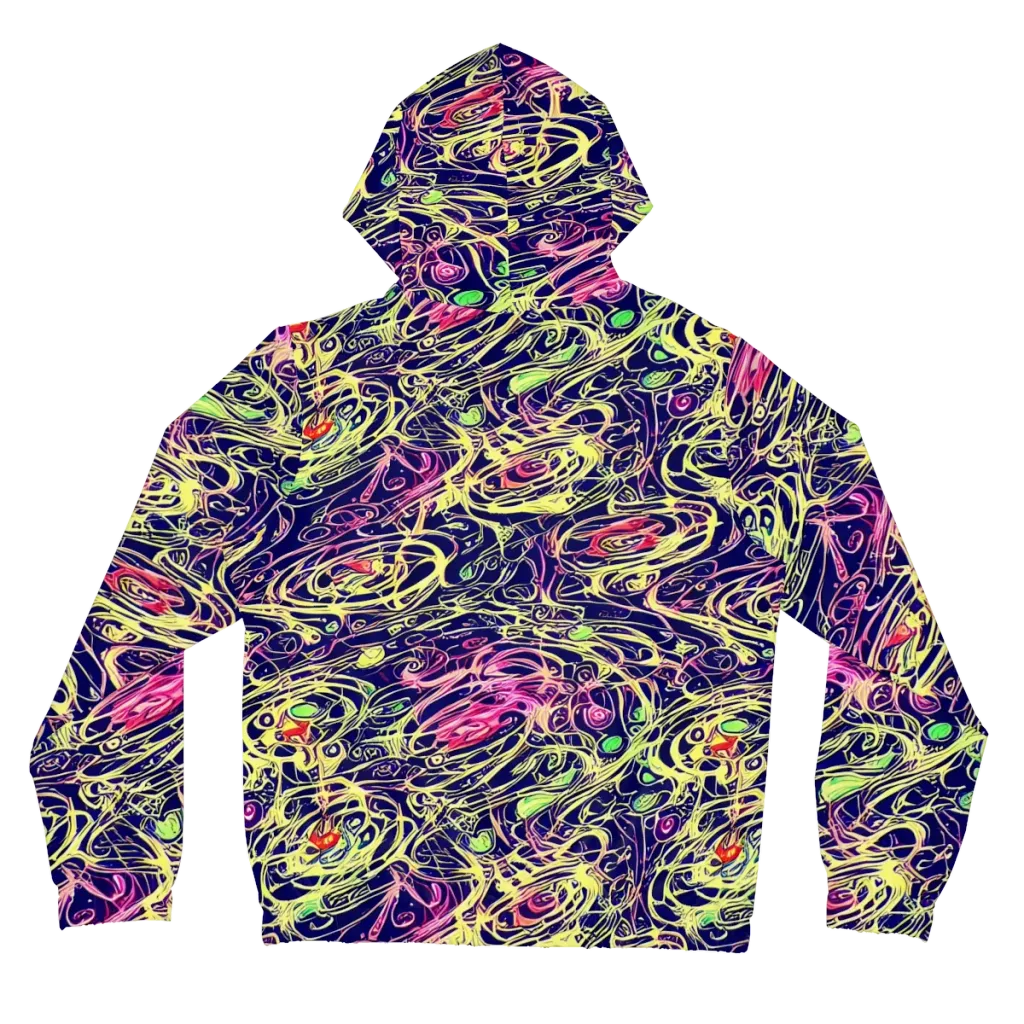 Lemon Ink Riptide on Women's Full-Zip Hoodie — Back