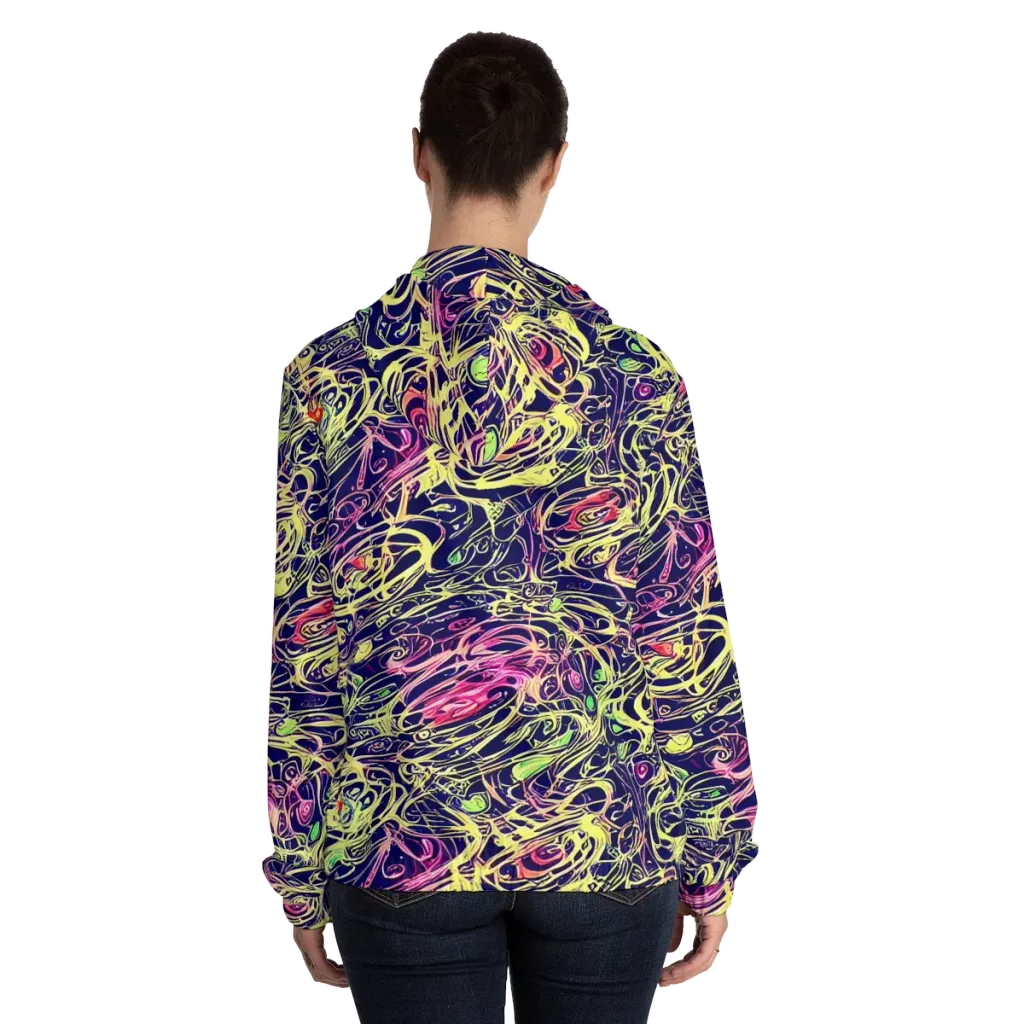 Lemon Ink Riptide on Women's Full-Zip Hoodie — Back On Person