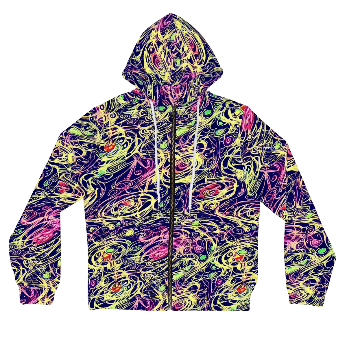 Lemon Ink Riptide on Women's Full-Zip Hoodie — Front