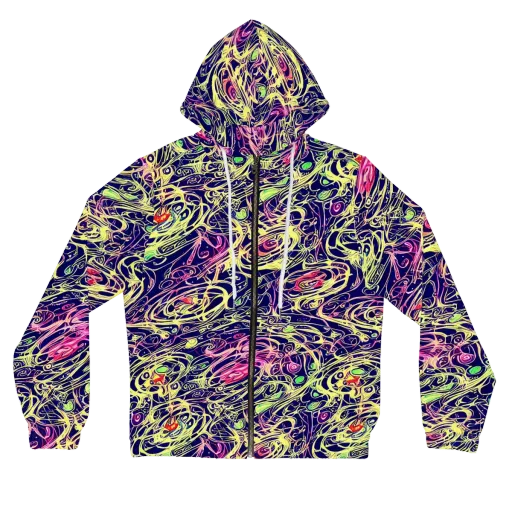 Lemon Ink Riptide on a Women's Full-Zip Hoodie