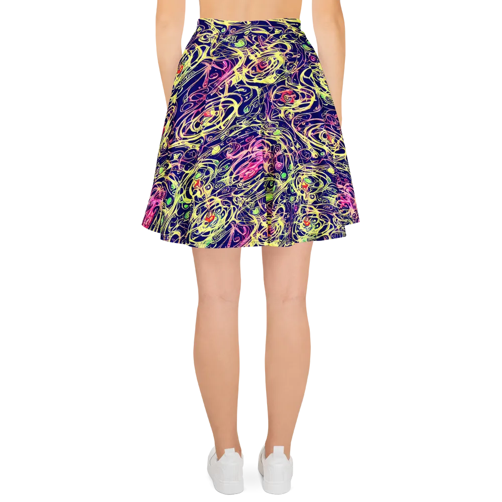 Lemon Ink Riptide on Skater Skirt — Back