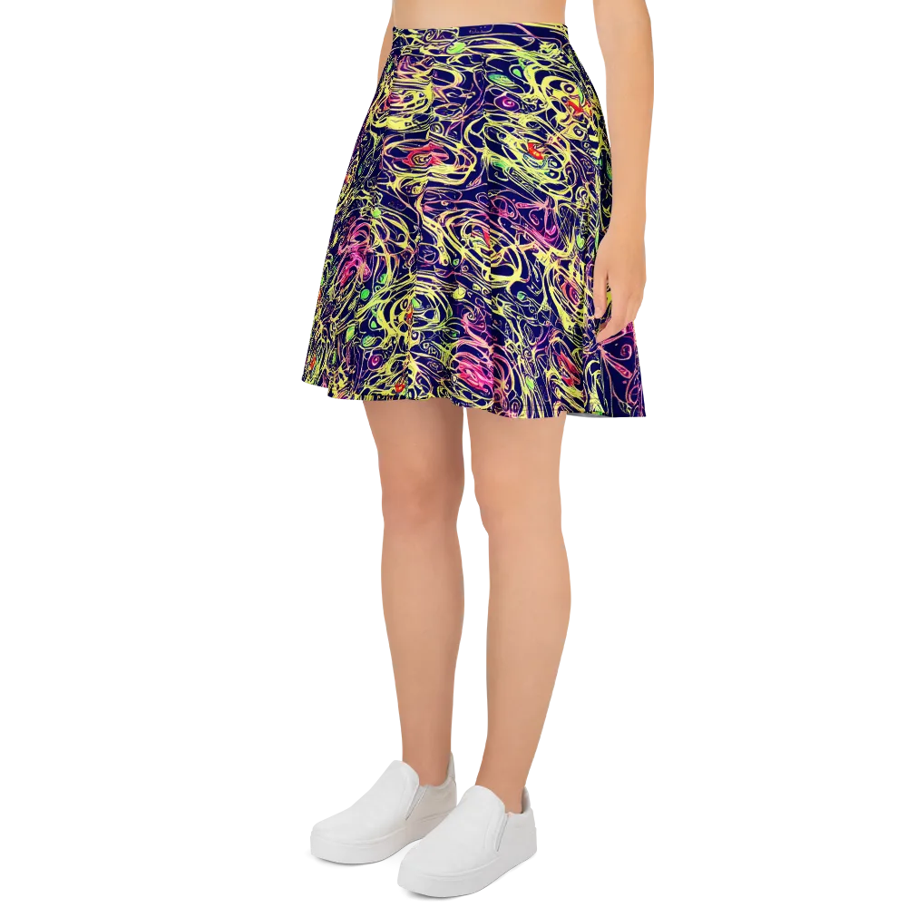 Lemon Ink Riptide on Skater Skirt — Left