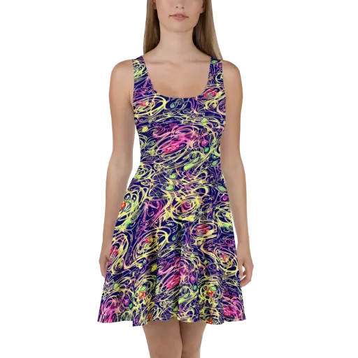 Lemon Ink Riptide on a Skater Dress
