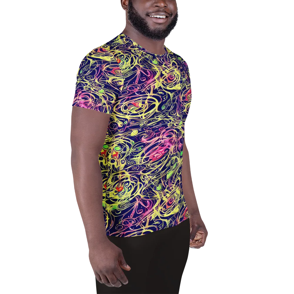 Lemon Ink Riptide on Men's Athletic T-Shirt — Right