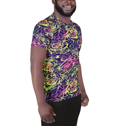 Lemon Ink Riptide on a Men's Athletic T-Shirt