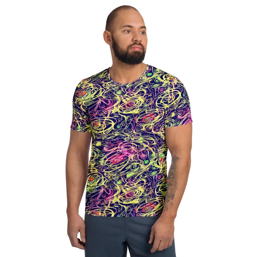 Lemon Ink Riptide on Men's Athletic T-Shirt — Front
