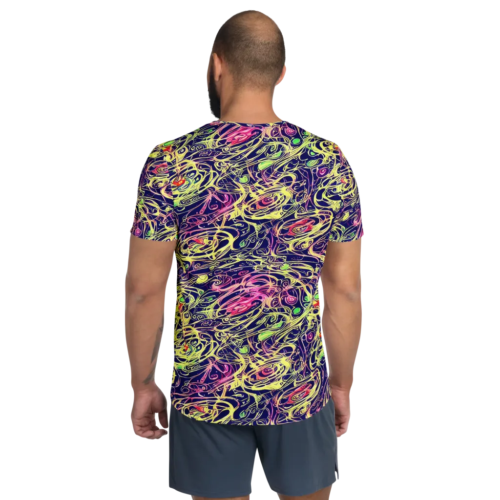 Lemon Ink Riptide on Men's Athletic T-Shirt — Back