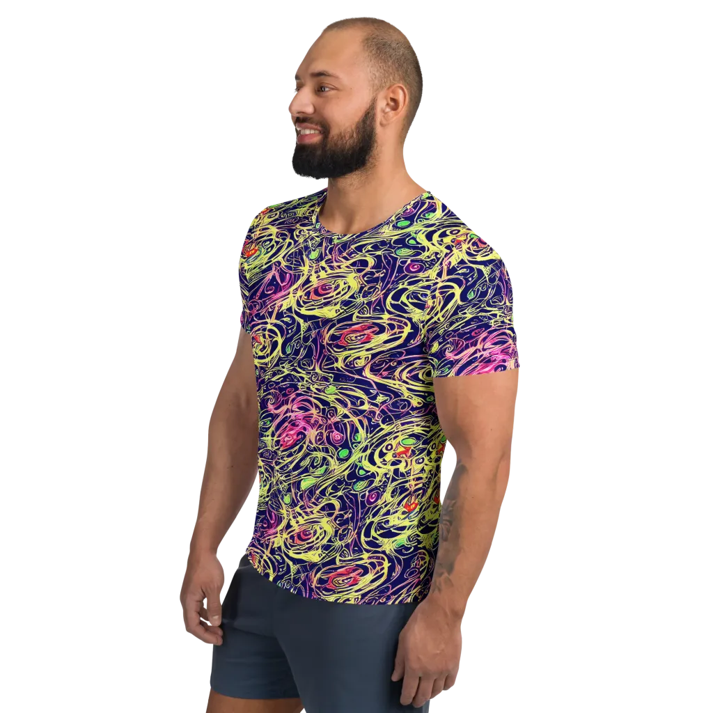 Lemon Ink Riptide on Men's Athletic T-Shirt — Left