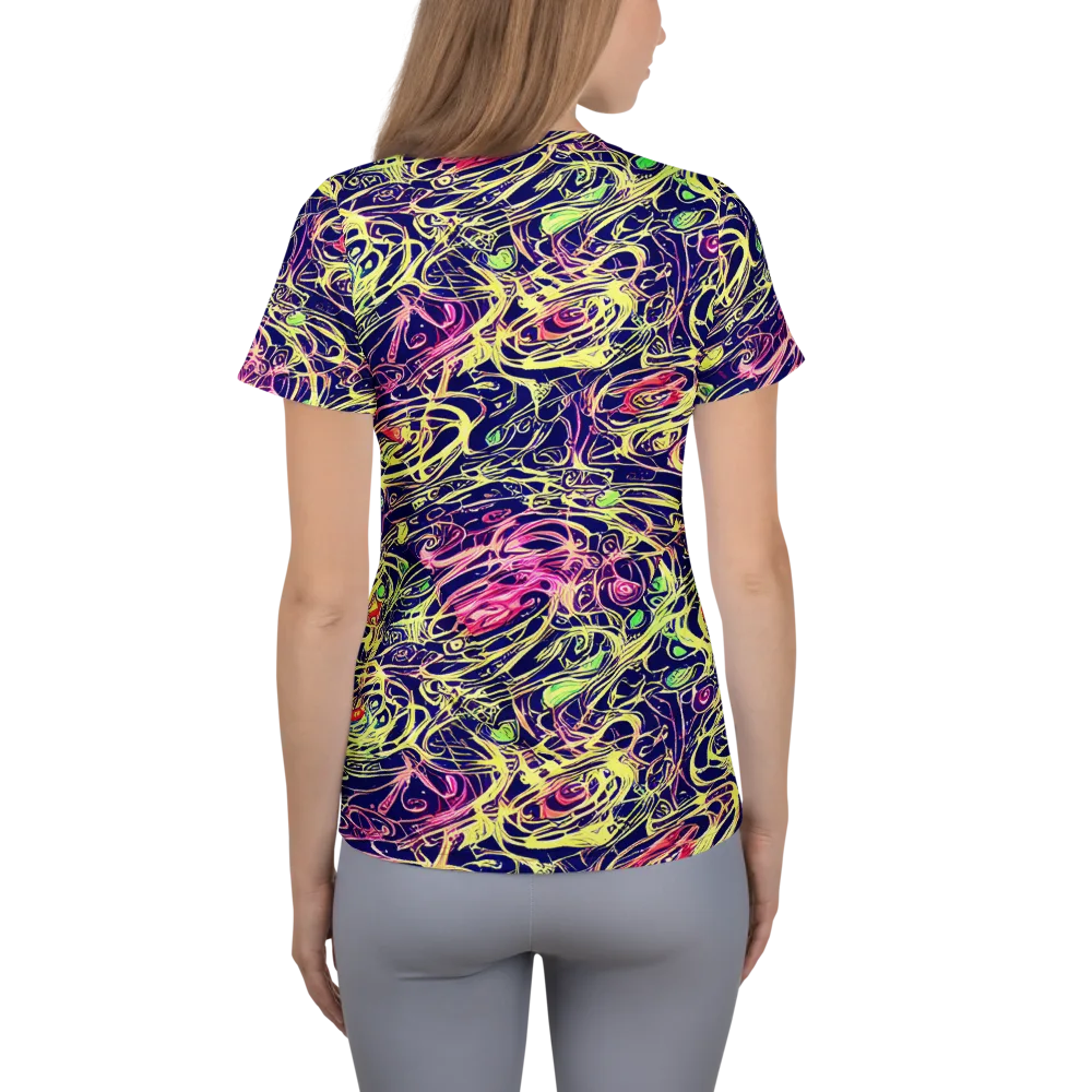 Lemon Ink Riptide on Women's Athletic T-Shirt — Back