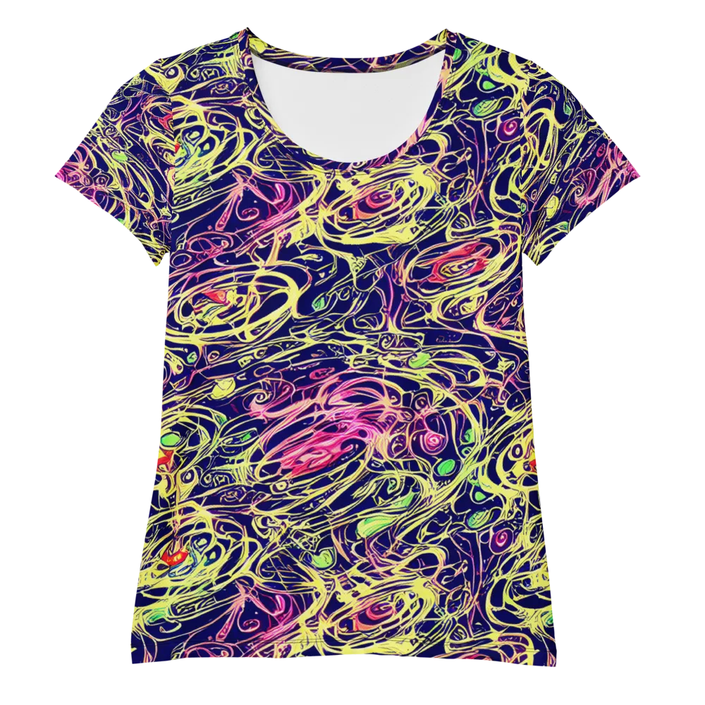 Lemon Ink Riptide on Women's Athletic T-Shirt — Front