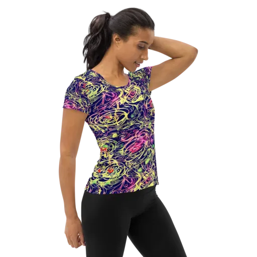 Lemon Ink Riptide on a Women's Athletic T-Shirt