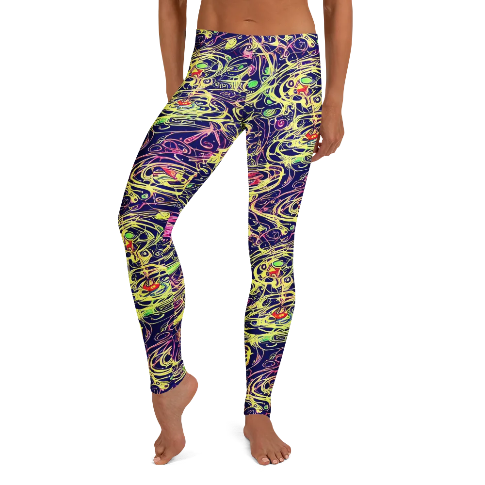 Lemon Ink Riptide on Leggings — Front
