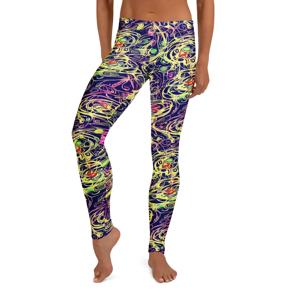 Lemon Ink Riptide on Leggings — Front