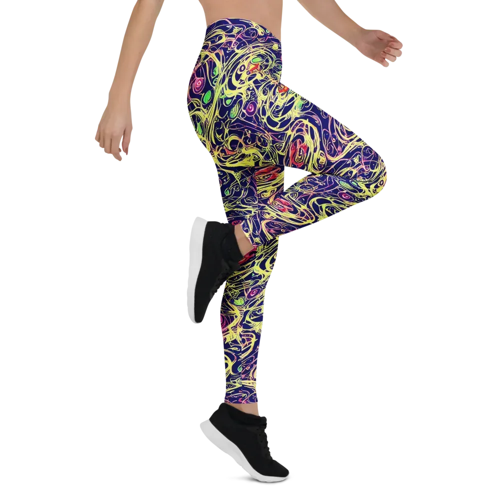Lemon Ink Riptide on Leggings — Right