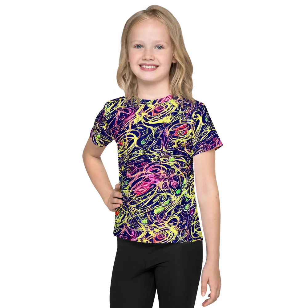 Lemon Ink Riptide on Kids Crew Neck T-Shirt — Front