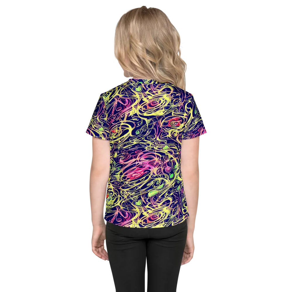 Lemon Ink Riptide on Kids Crew Neck T-Shirt — Back
