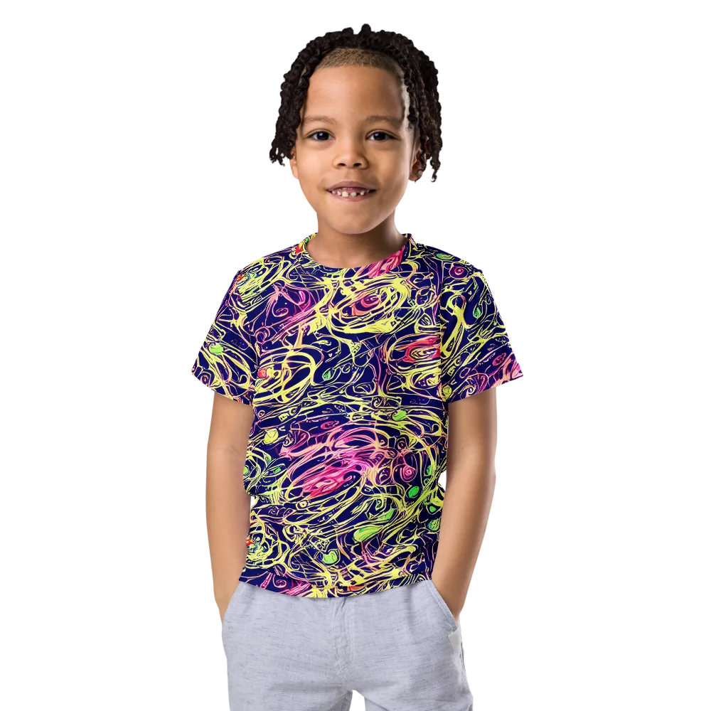 Lemon Ink Riptide on Kids Crew Neck T-Shirt — Front